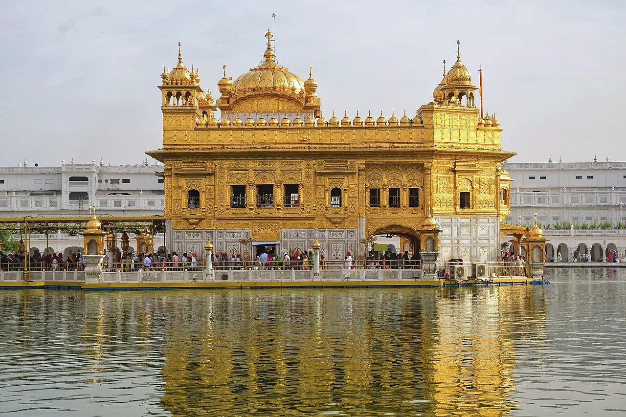 Harmandir Sahib, the Golden Temple, reflected in the Amrit Sarovar in Amritsar